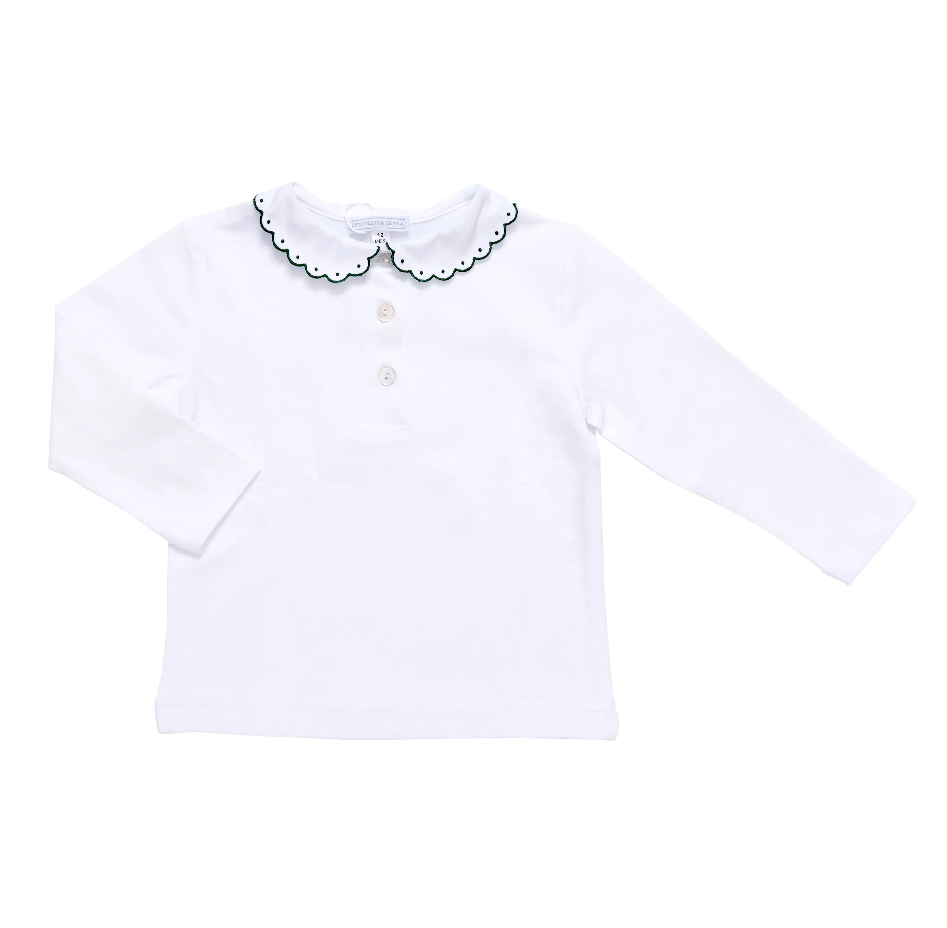 T-shirt long sleeves - green dots
