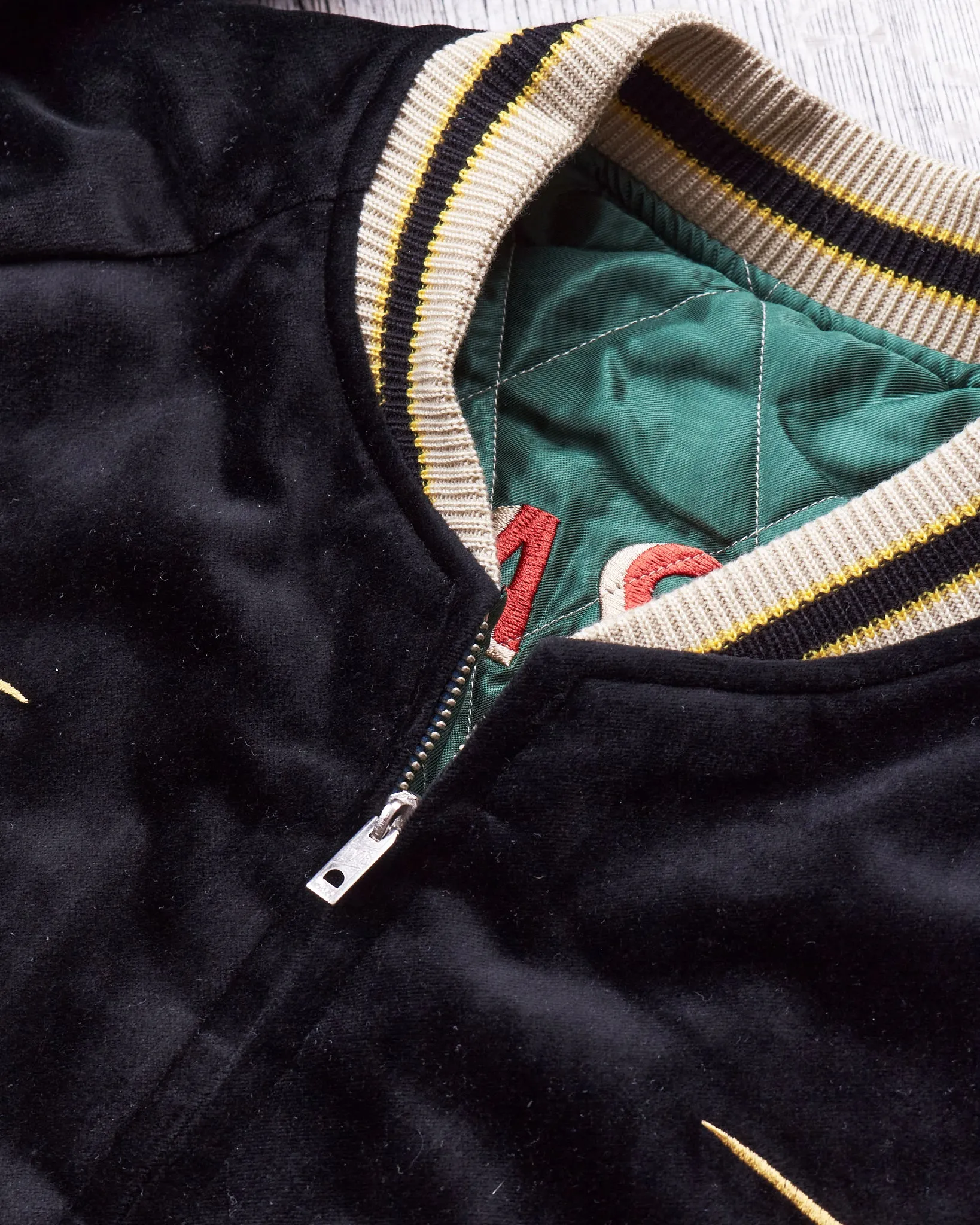 Tailor Toyo Souvenir "Sukajan" Velveteen Jacket Polar Bear x Alaska Map