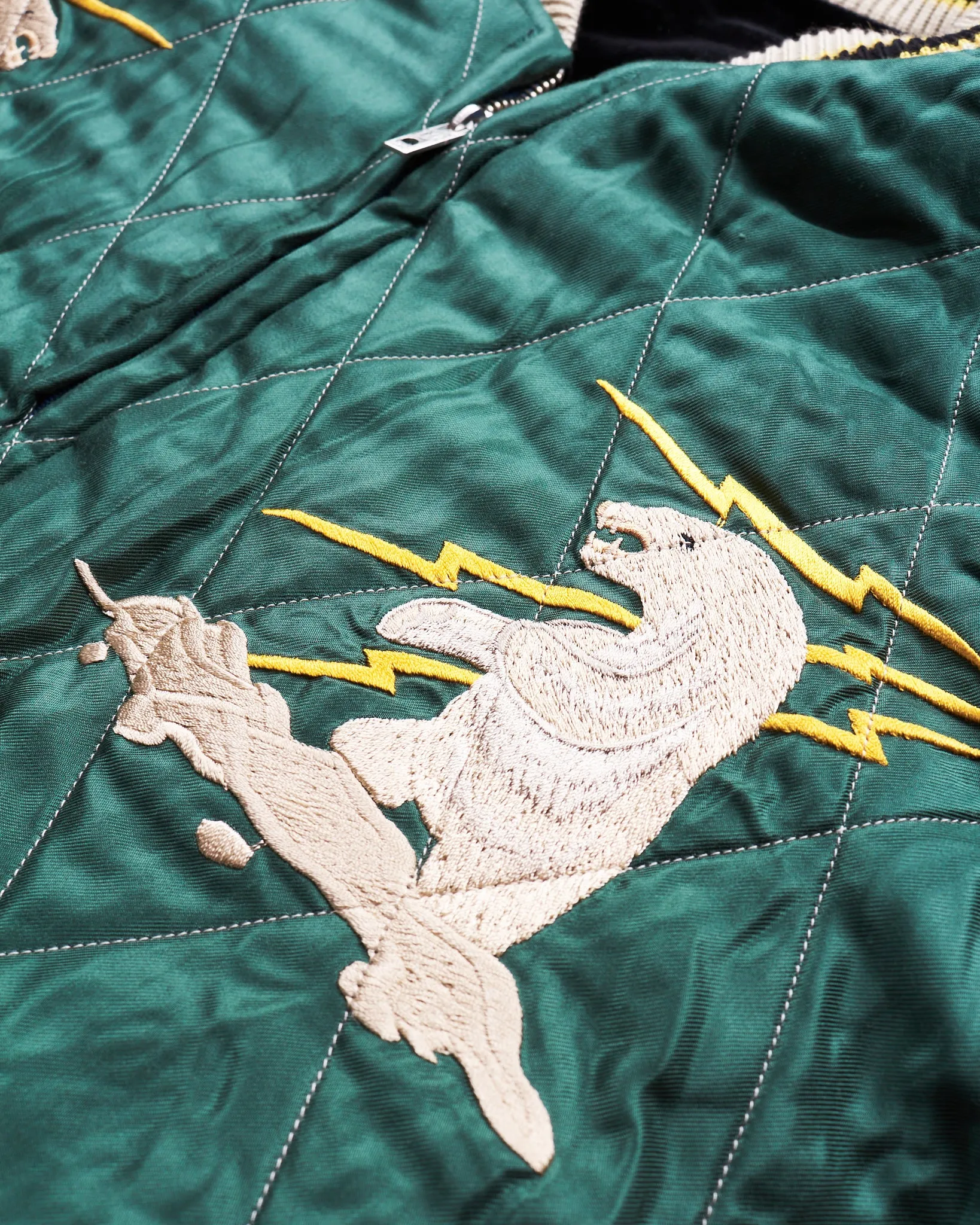Tailor Toyo Souvenir "Sukajan" Velveteen Jacket Polar Bear x Alaska Map