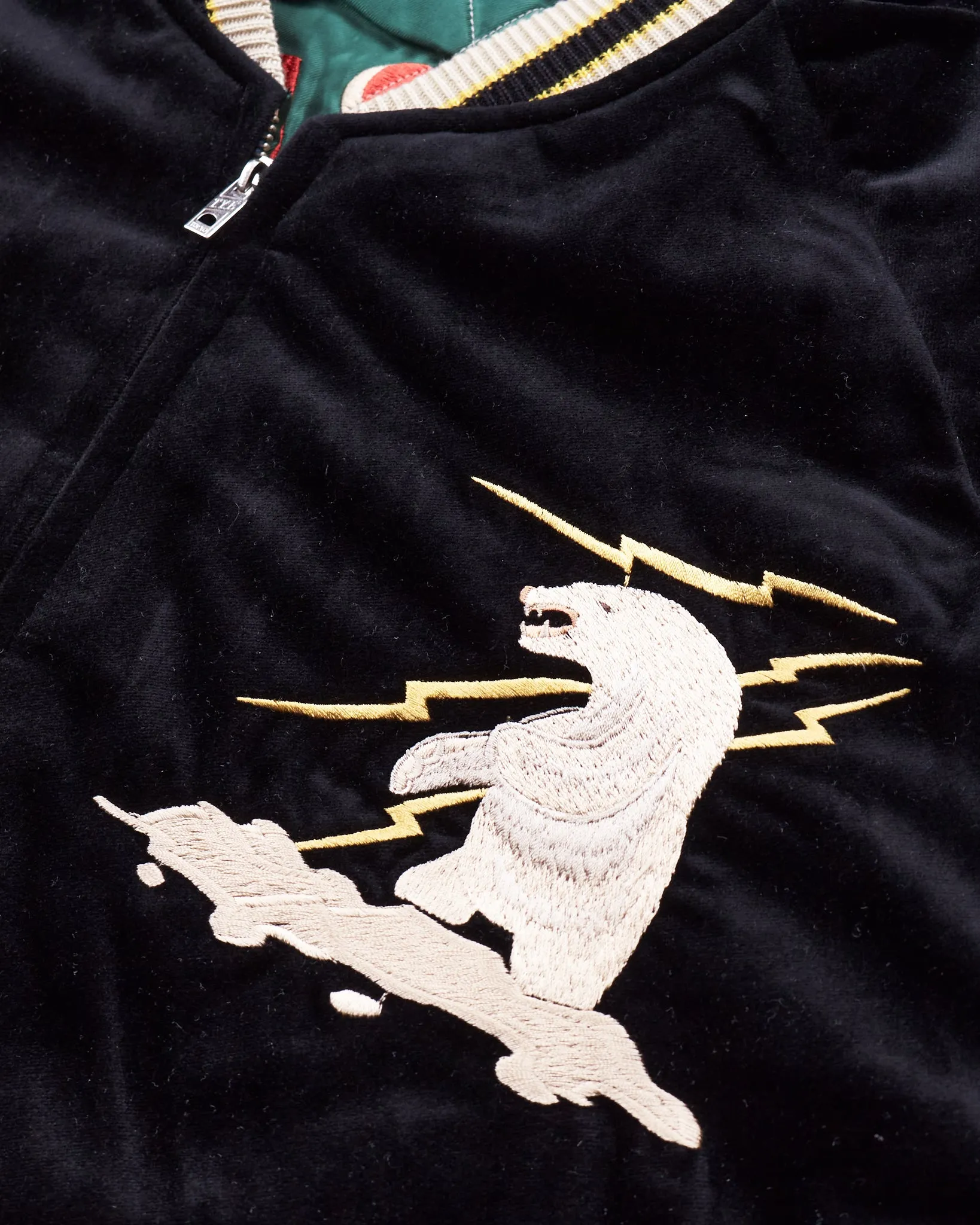 Tailor Toyo Souvenir "Sukajan" Velveteen Jacket Polar Bear x Alaska Map