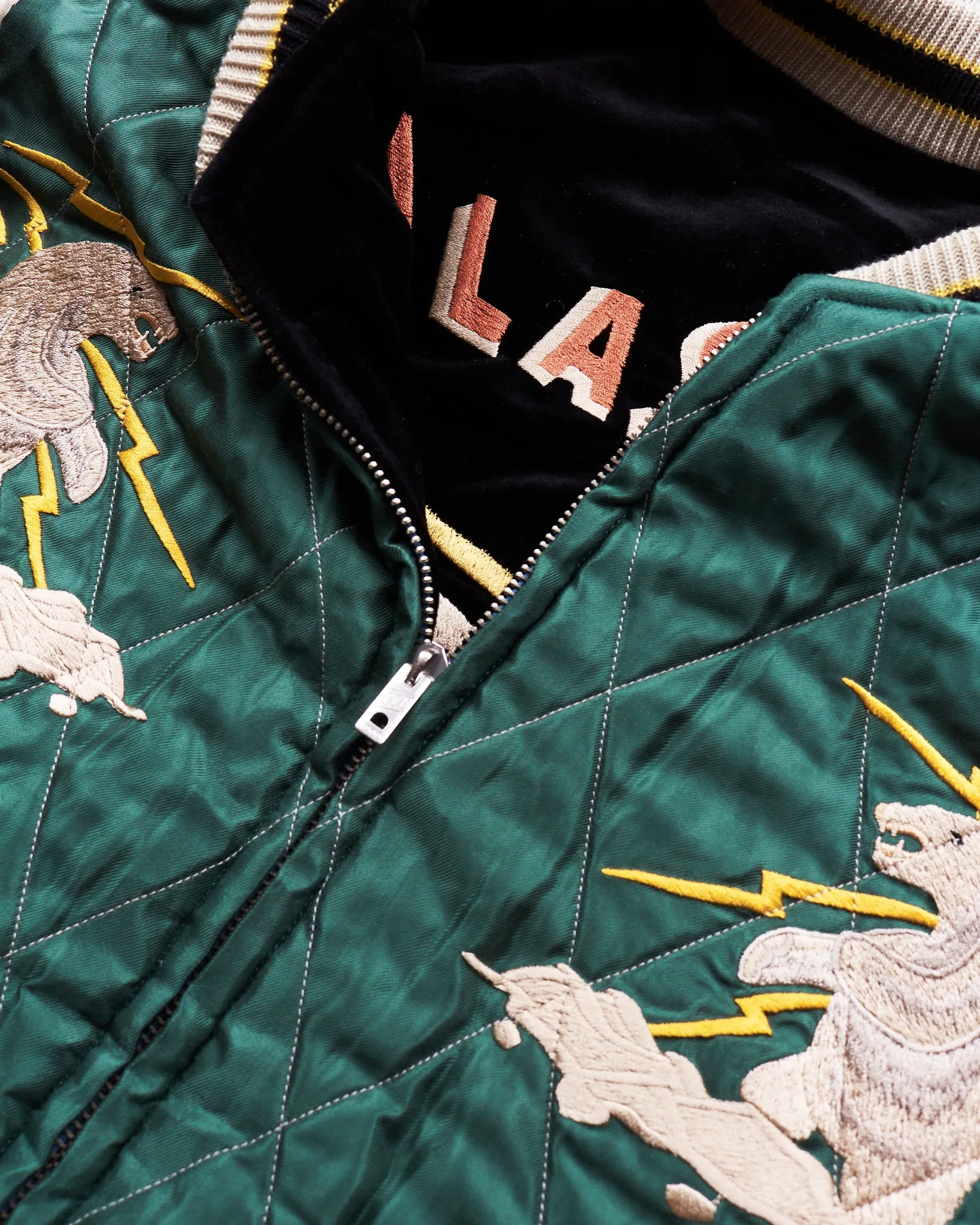 Tailor Toyo Souvenir "Sukajan" Velveteen Jacket Polar Bear x Alaska Map