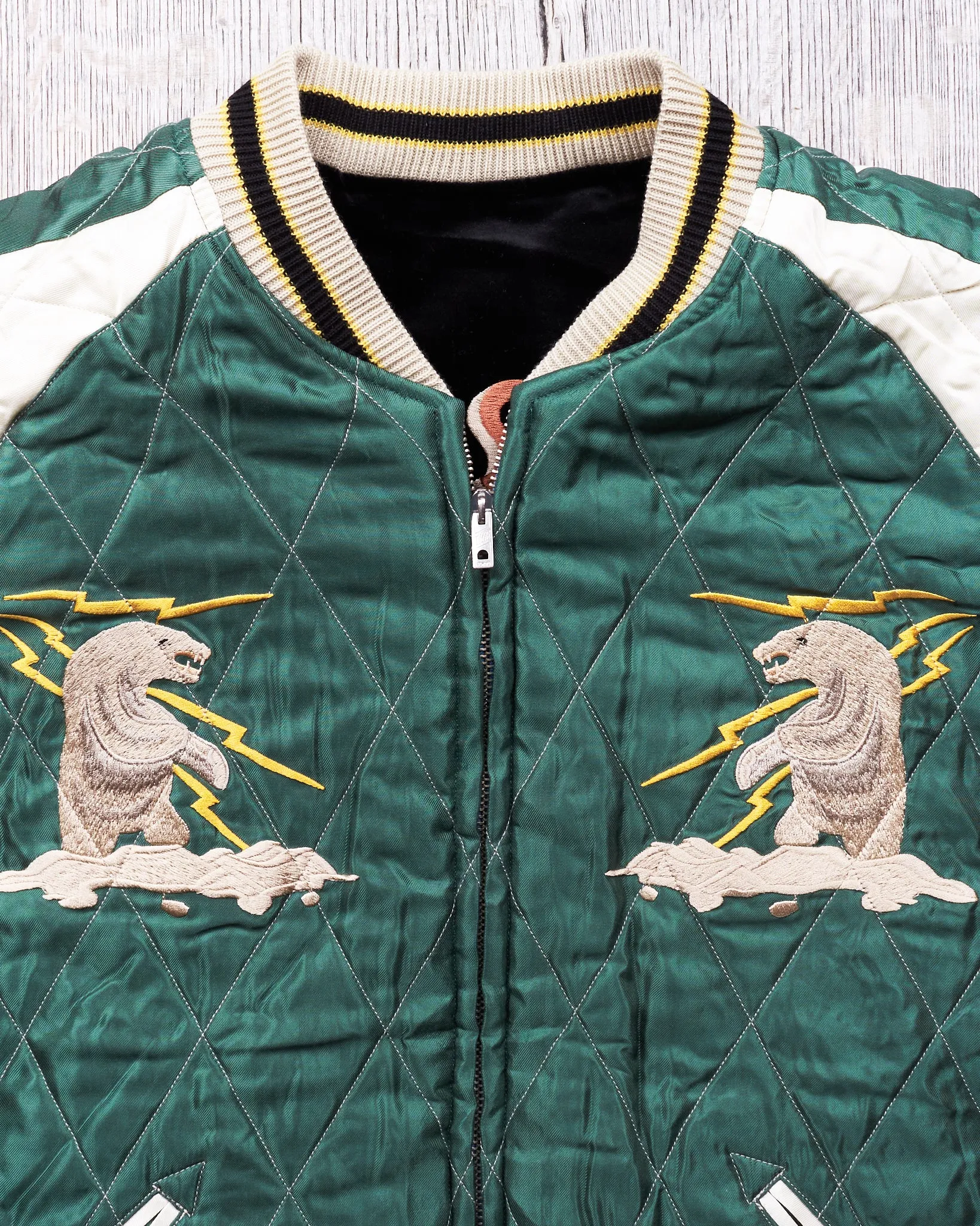 Tailor Toyo Souvenir "Sukajan" Velveteen Jacket Polar Bear x Alaska Map