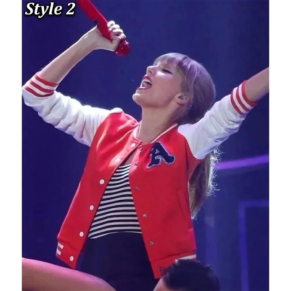 Taylor Swift Red & White Varsity Jacket