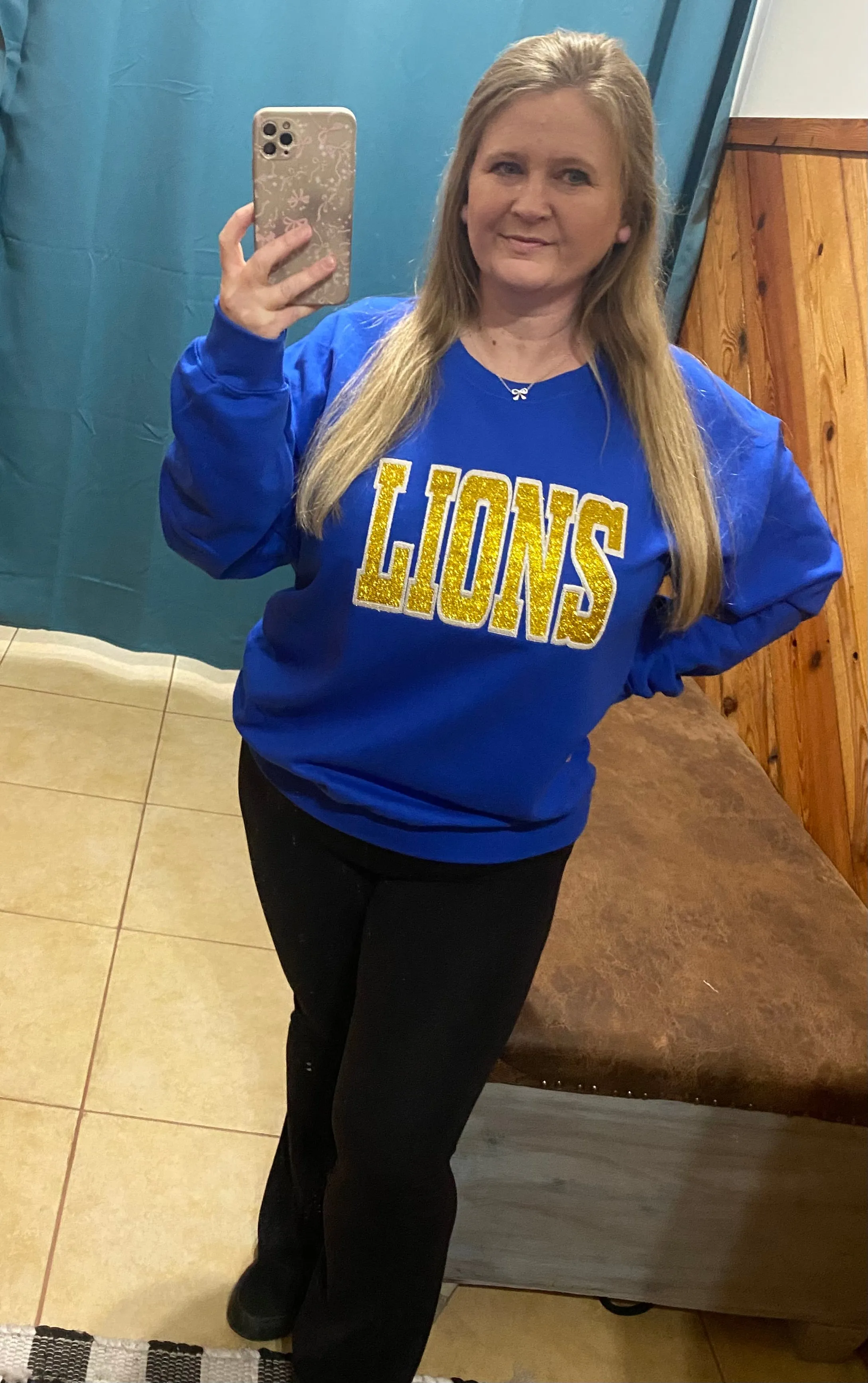 Team Glitter Embroidery Sweatshirts Adult