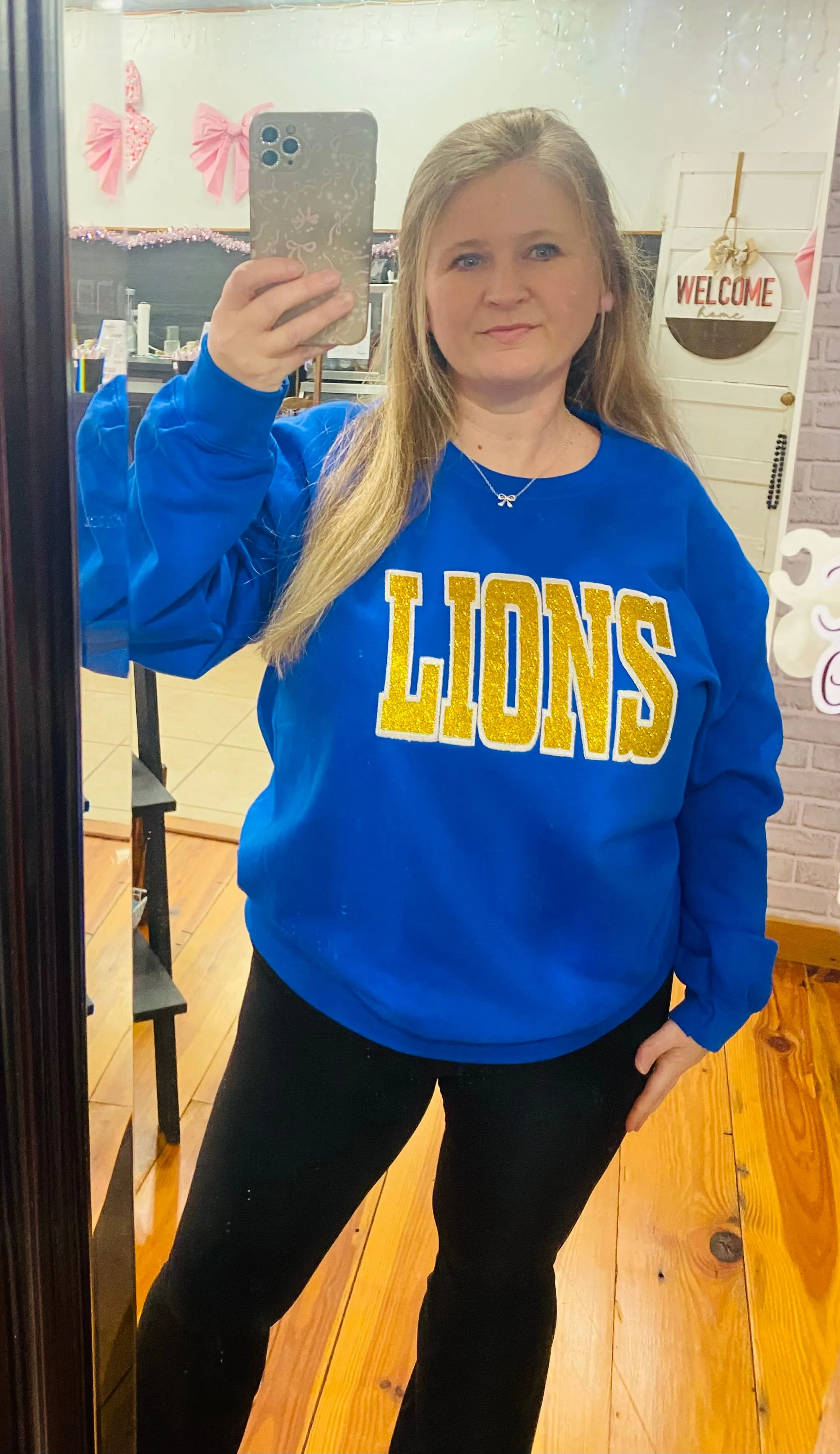 Team Glitter Embroidery Sweatshirts Adult