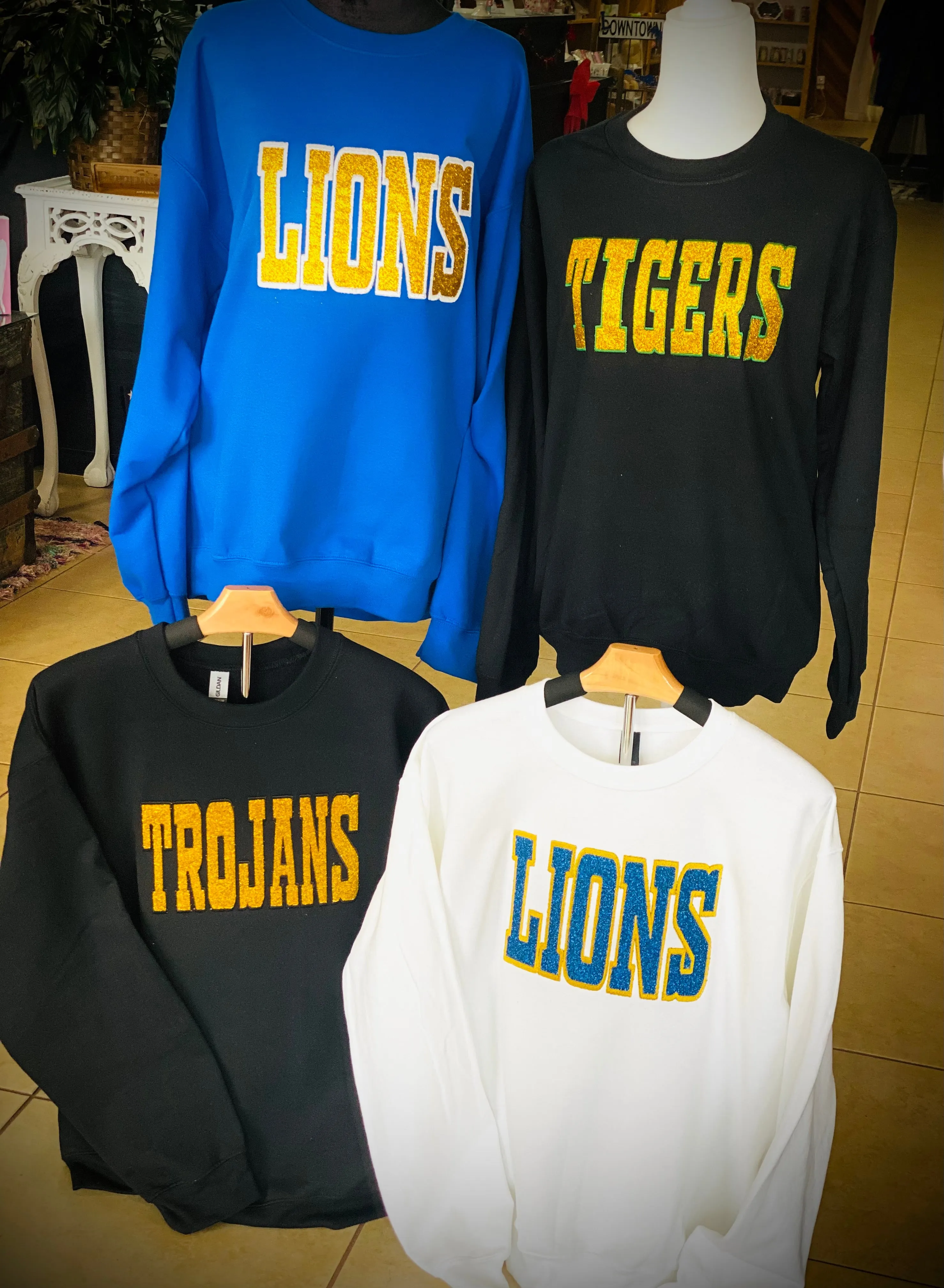 Team Glitter Embroidery Sweatshirts Adult
