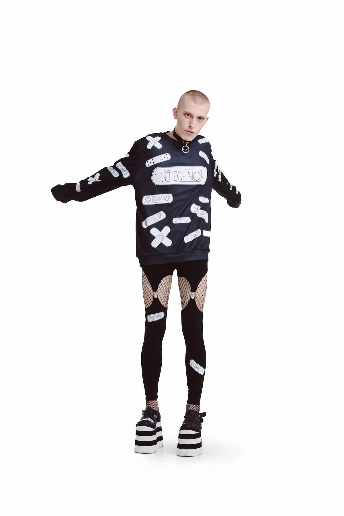 Techno Bandaids Sweatshirts [Black]