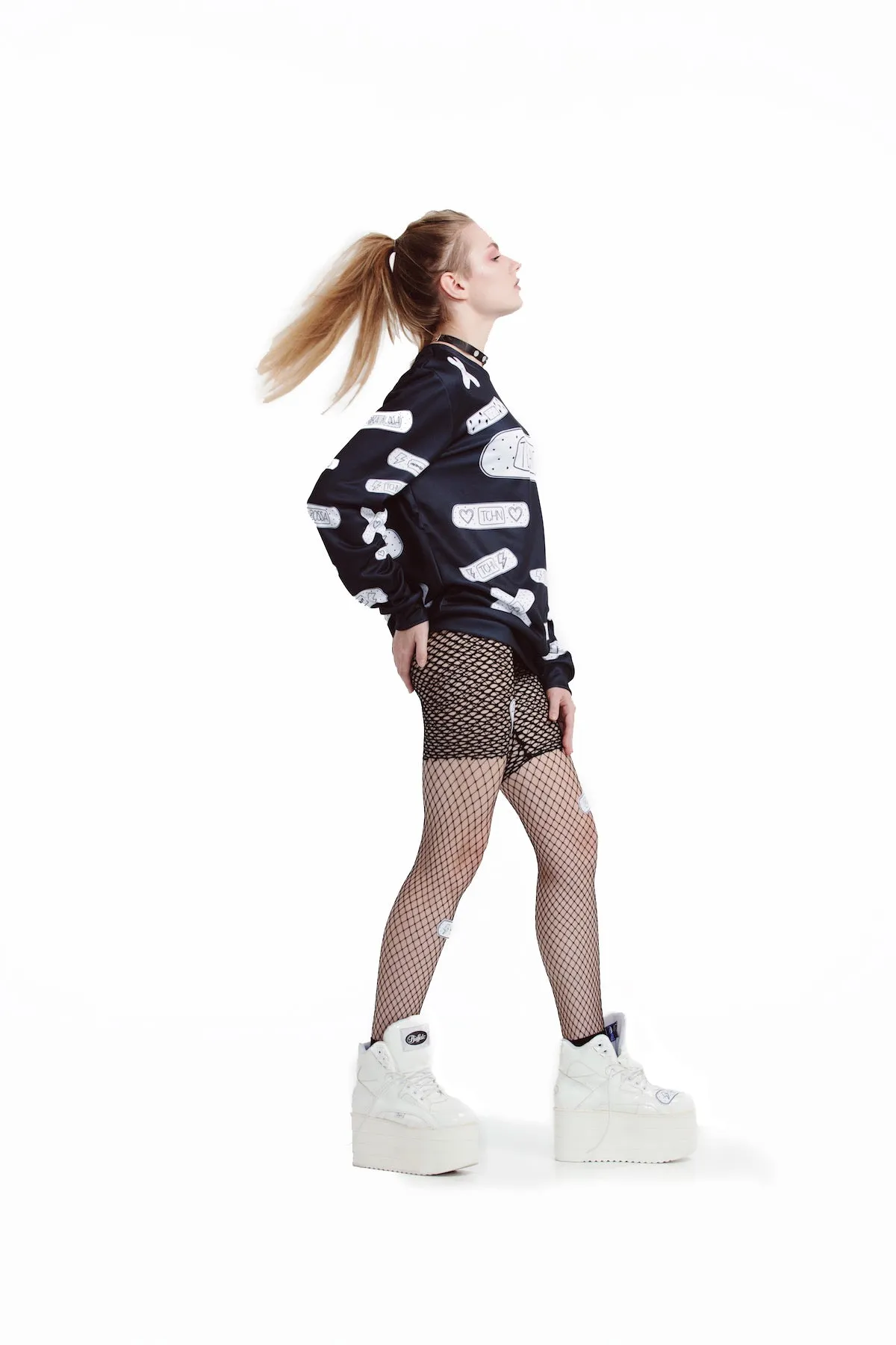 Techno Bandaids Sweatshirts [Black]