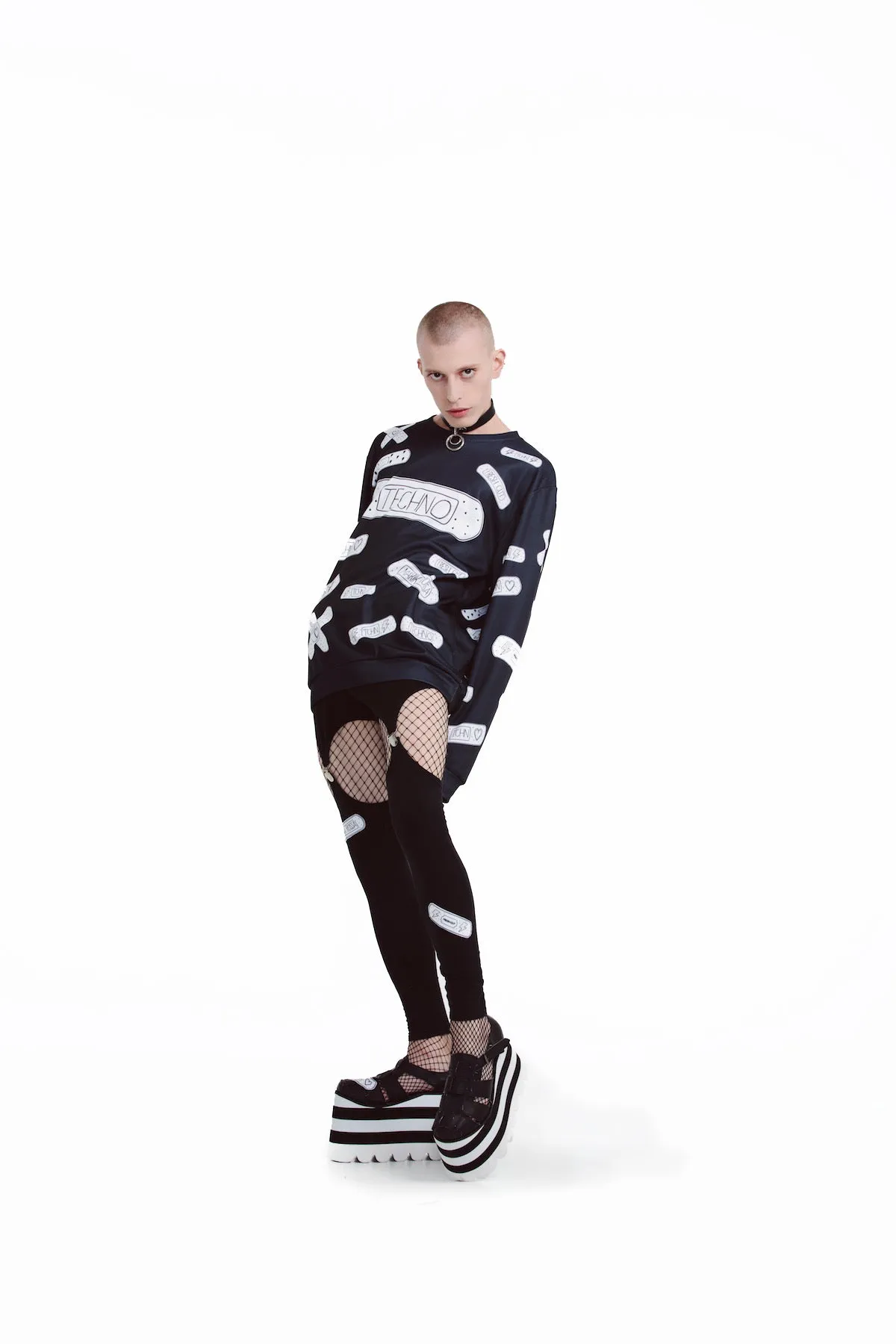 Techno Bandaids Sweatshirts [Black]