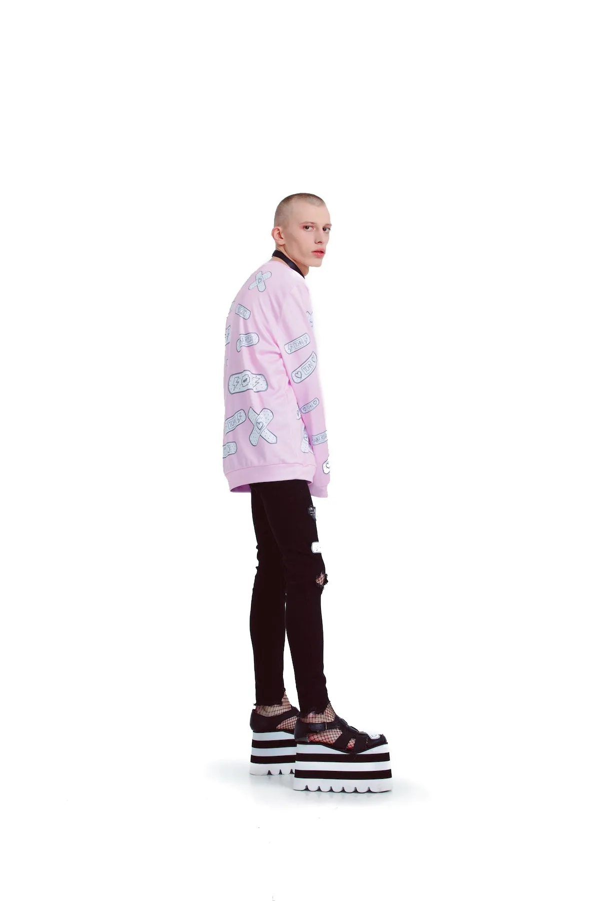 Techno Bandaids Sweatshirts [Pink]