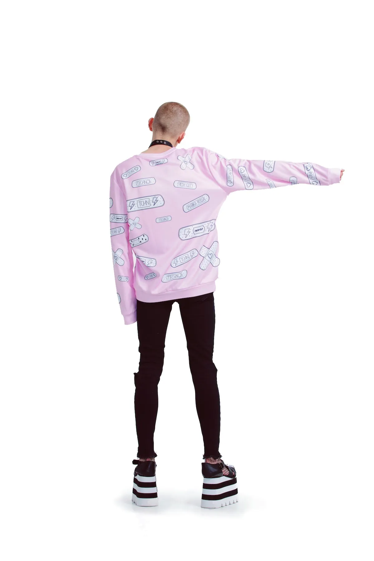 Techno Bandaids Sweatshirts [Pink]