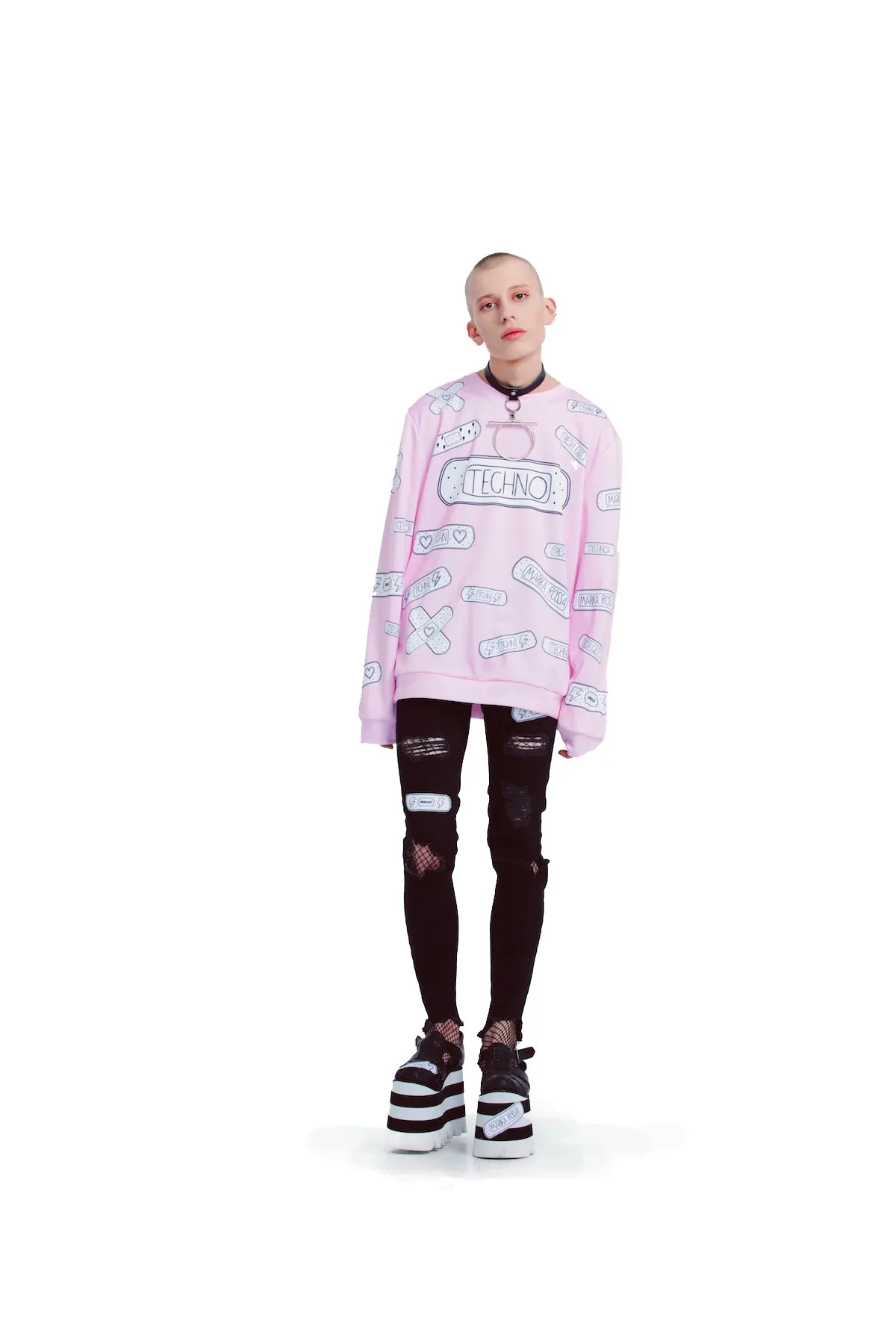 Techno Bandaids Sweatshirts [Pink]