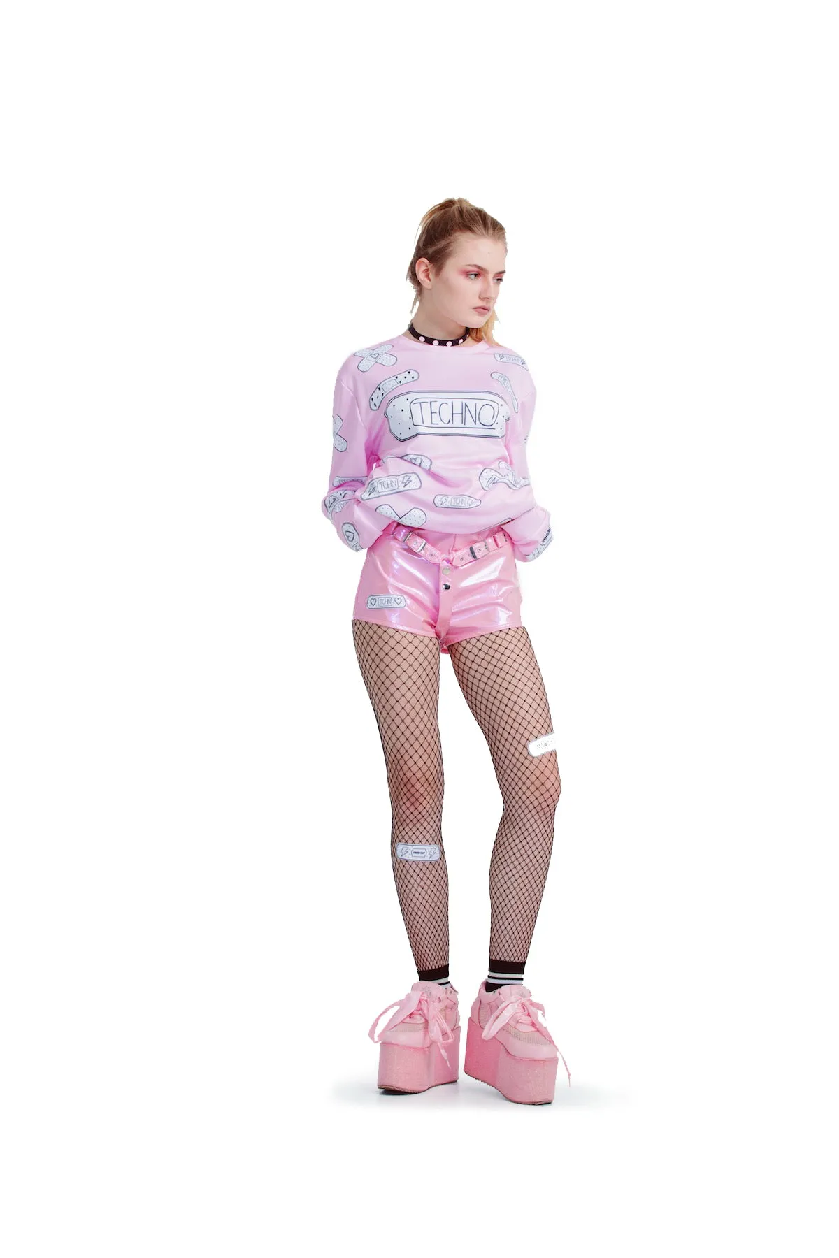 Techno Bandaids Sweatshirts [Pink]