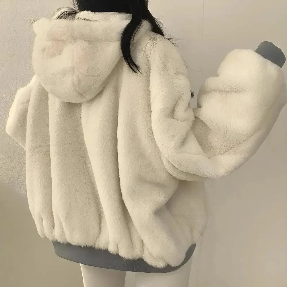 Teddy Reversible Hooded Jacket in Soft Touch Material for Ultimate Comfort