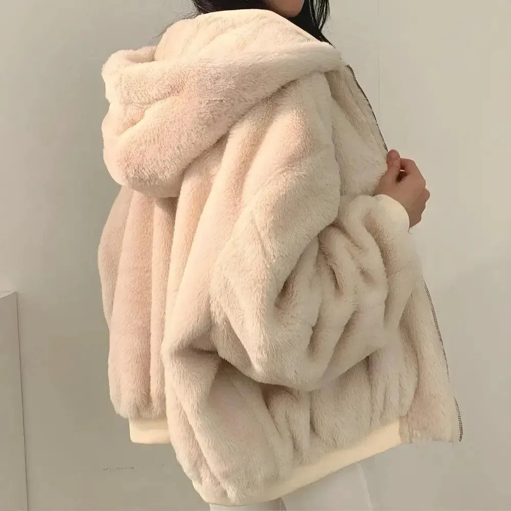 Teddy Reversible Hooded Jacket in Soft Touch Material for Ultimate Comfort