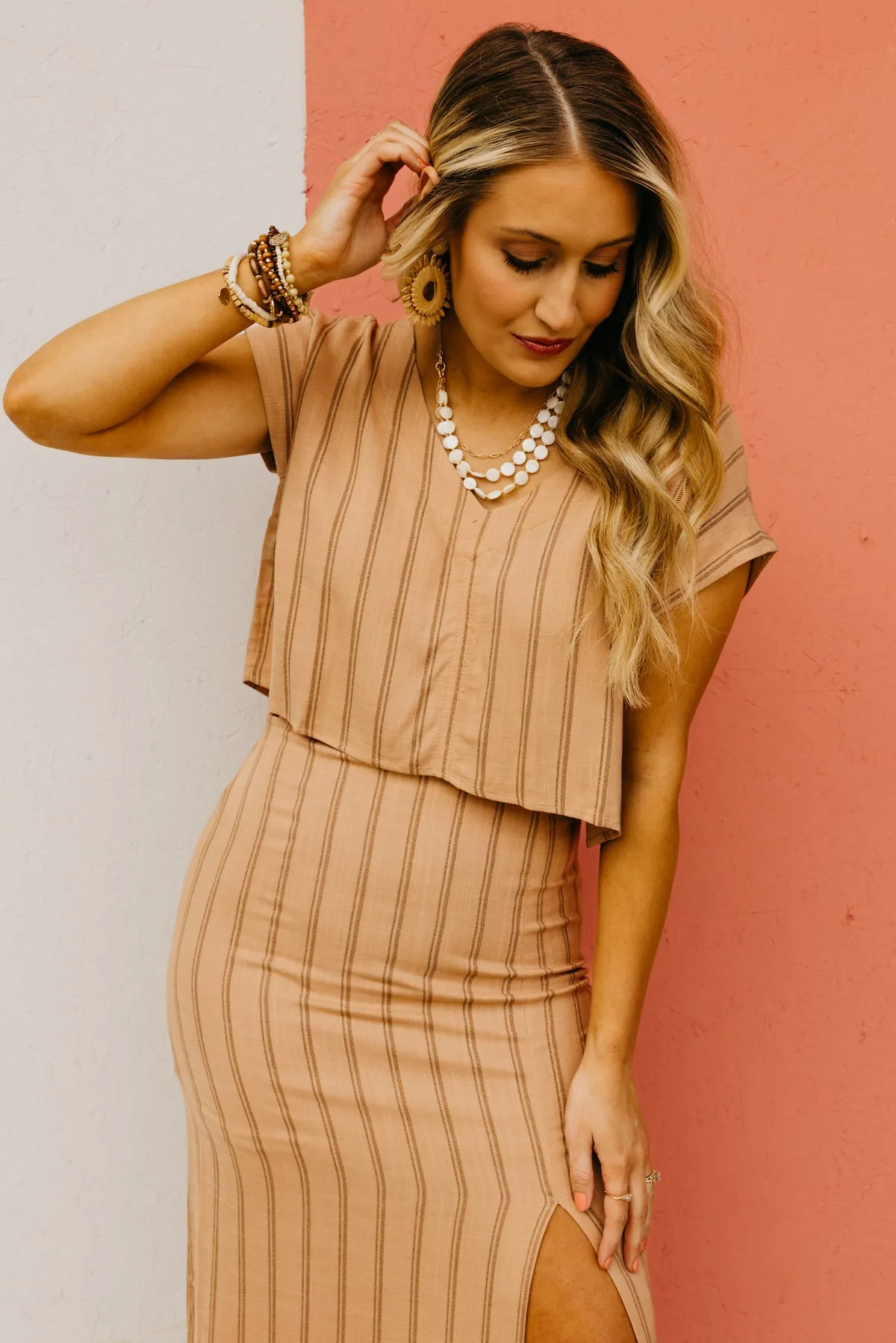 The Anaya Striped V Neck Crop Top