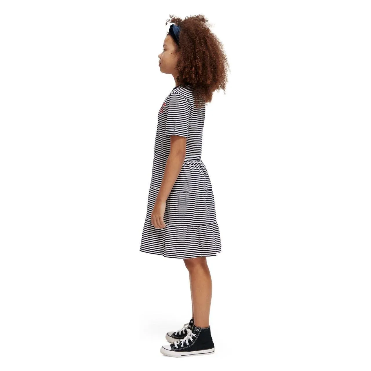 Tiered Striped Mini Dress