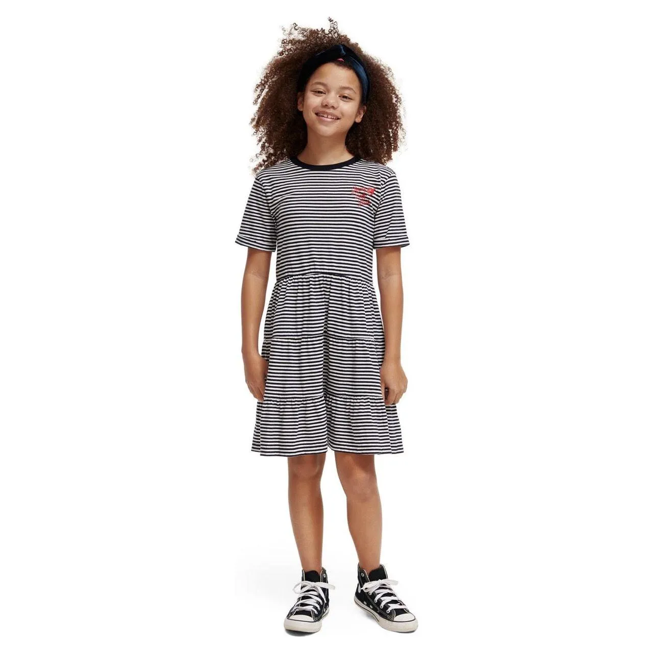 Tiered Striped Mini Dress