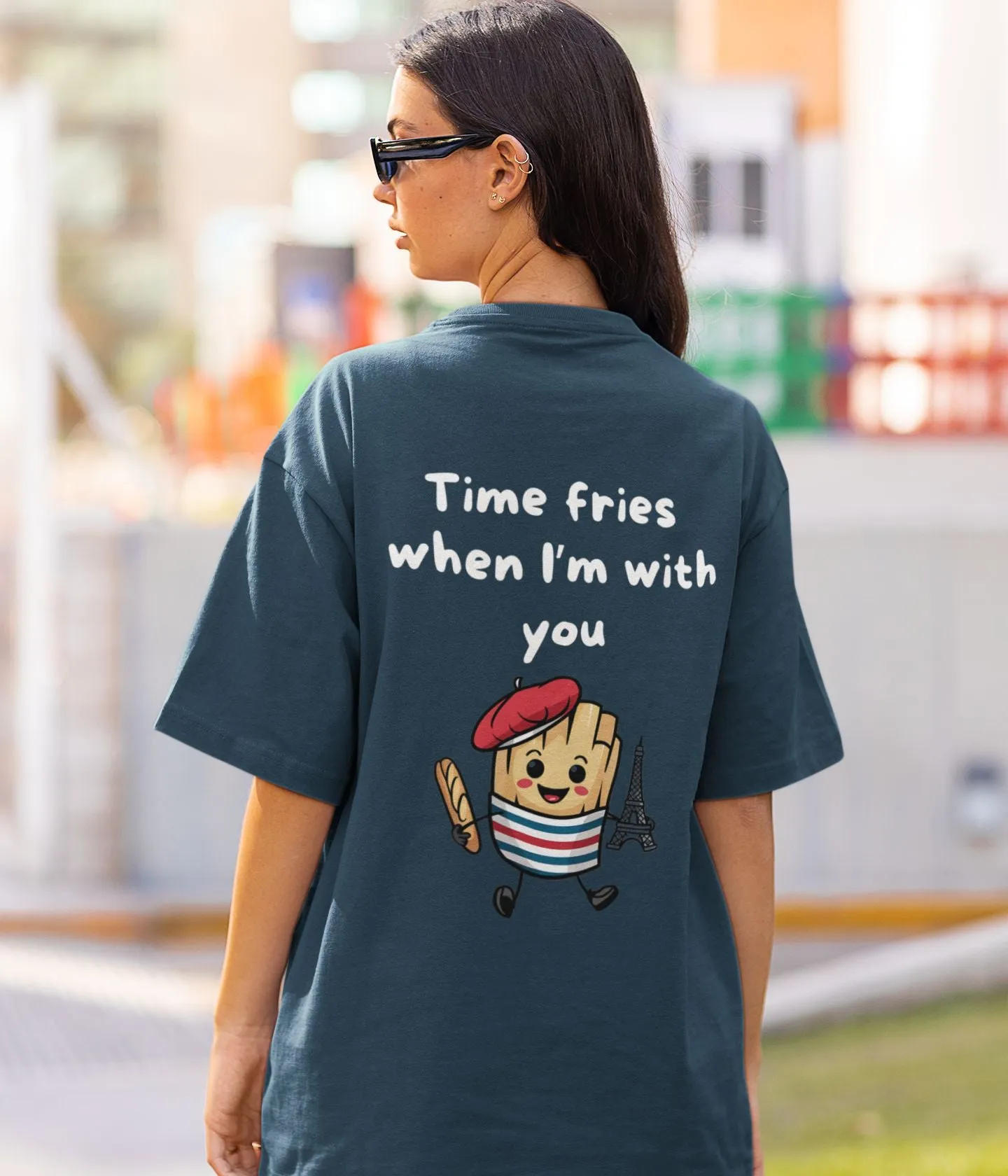 Time Fries - Unisex Oversized Classic T-Shirt - Dark