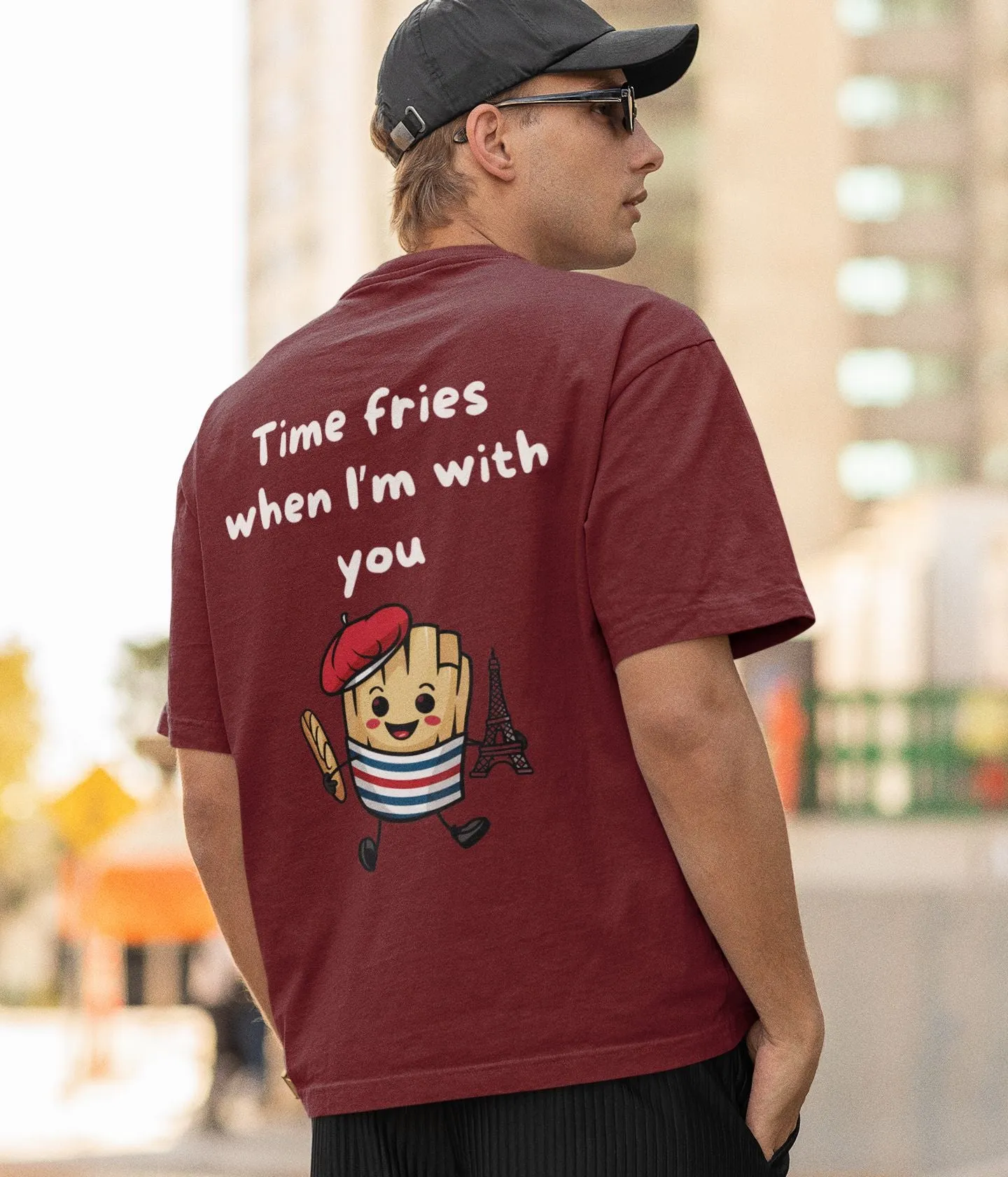 Time Fries - Unisex Oversized Classic T-Shirt - Dark