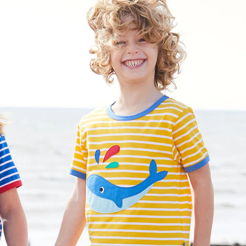 Toby Tiger Whale Appliqué T-shirt