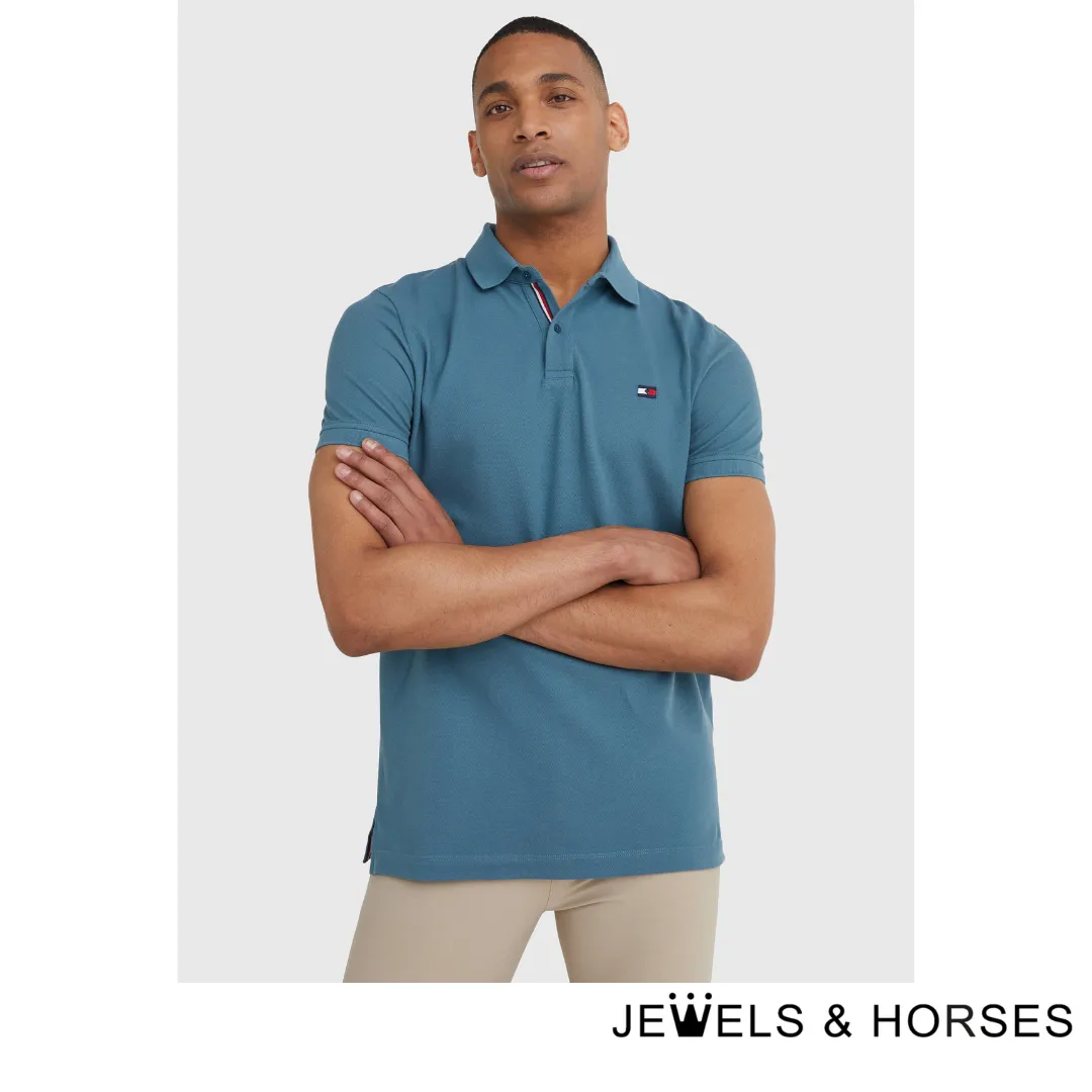 Tommy Hilfiger Equestrian Men's Embroidery Logo Poloshirt Style - Mercury Marine