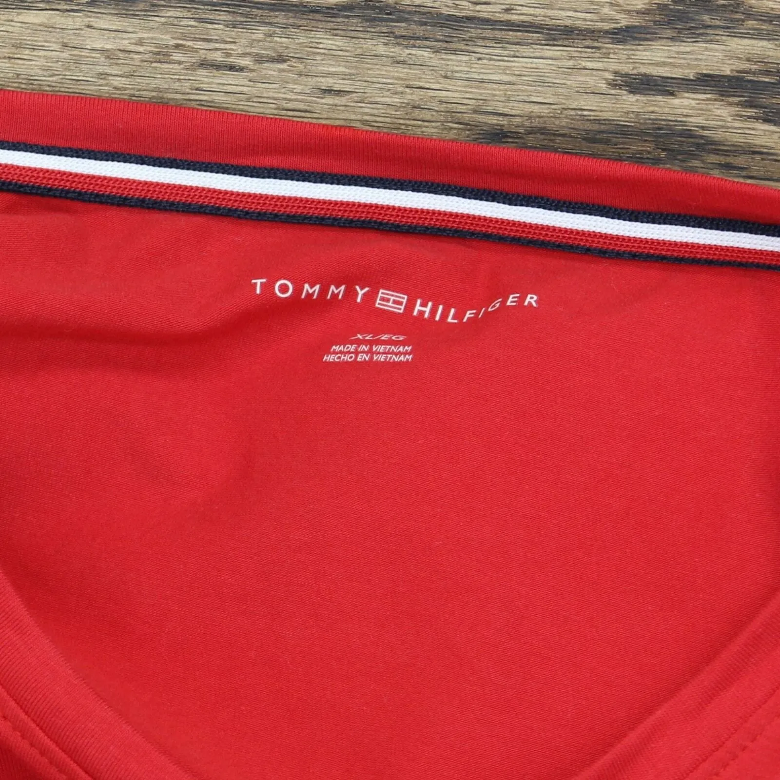 Tommy Hilfiger Women's Embroidered Logo Side Stripe T-Shirt Dress Red XL