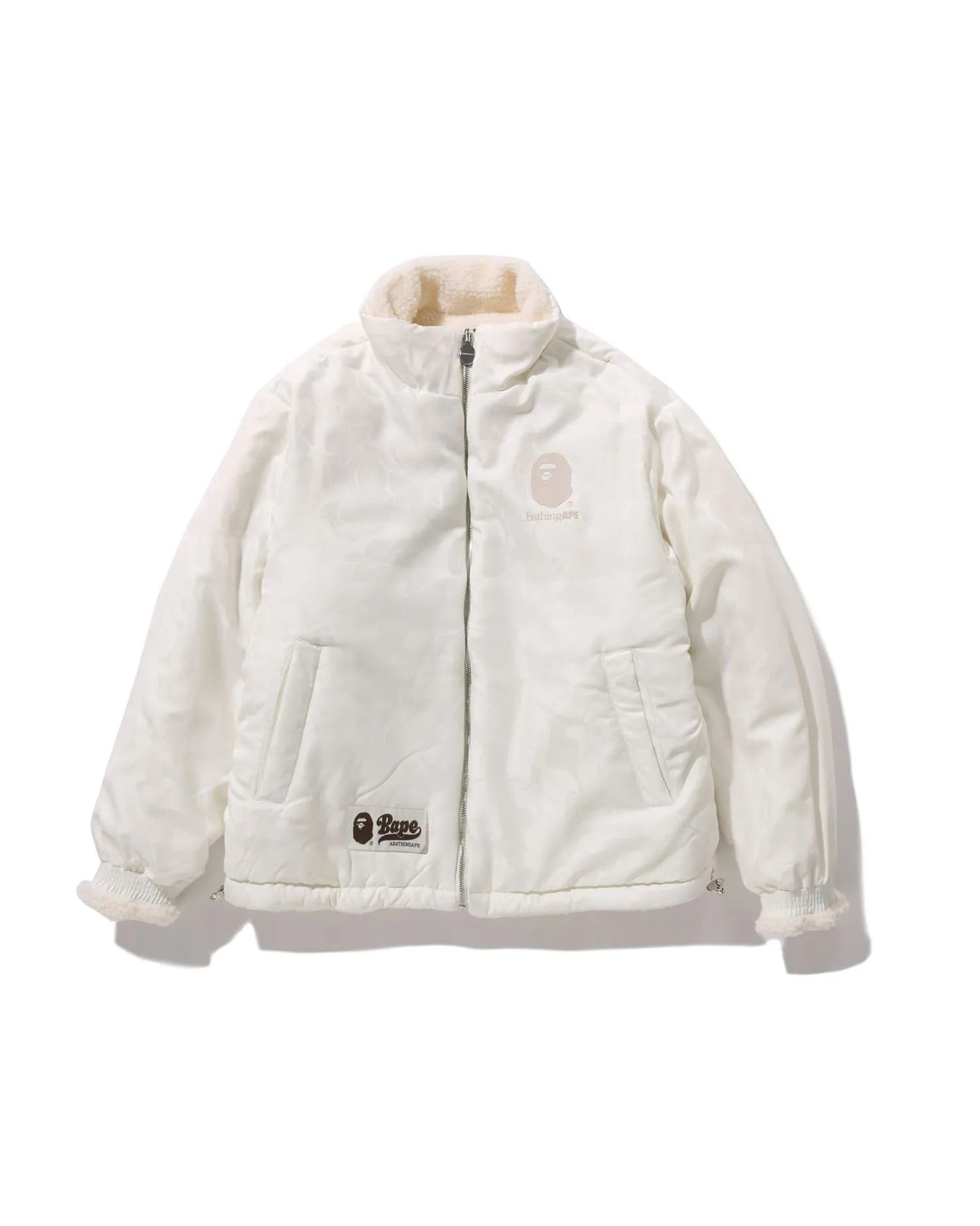 Tonal Solid Camo Sherpa Reversible Jacket