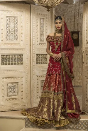 Traditional Maroon Bridal Lehnga with Embroidery #N7105