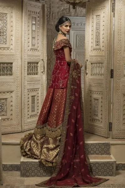 Traditional Maroon Bridal Lehnga with Embroidery #N7105