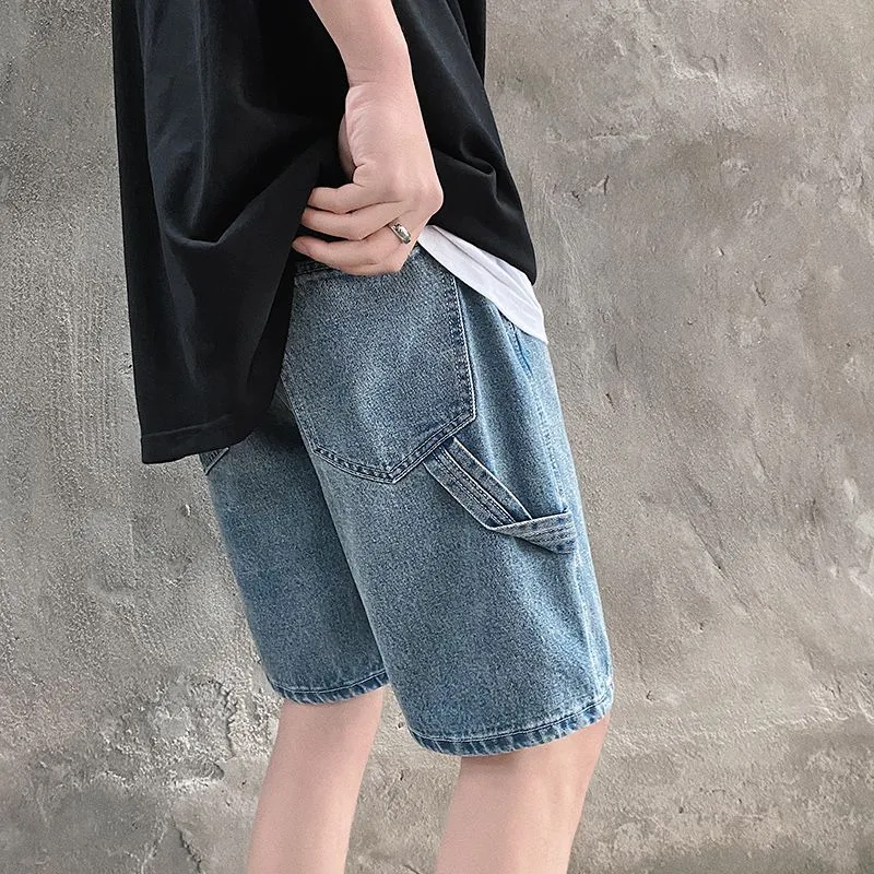 Trendy Relaxed Fit Washed Denim Shorts for Modern Style
