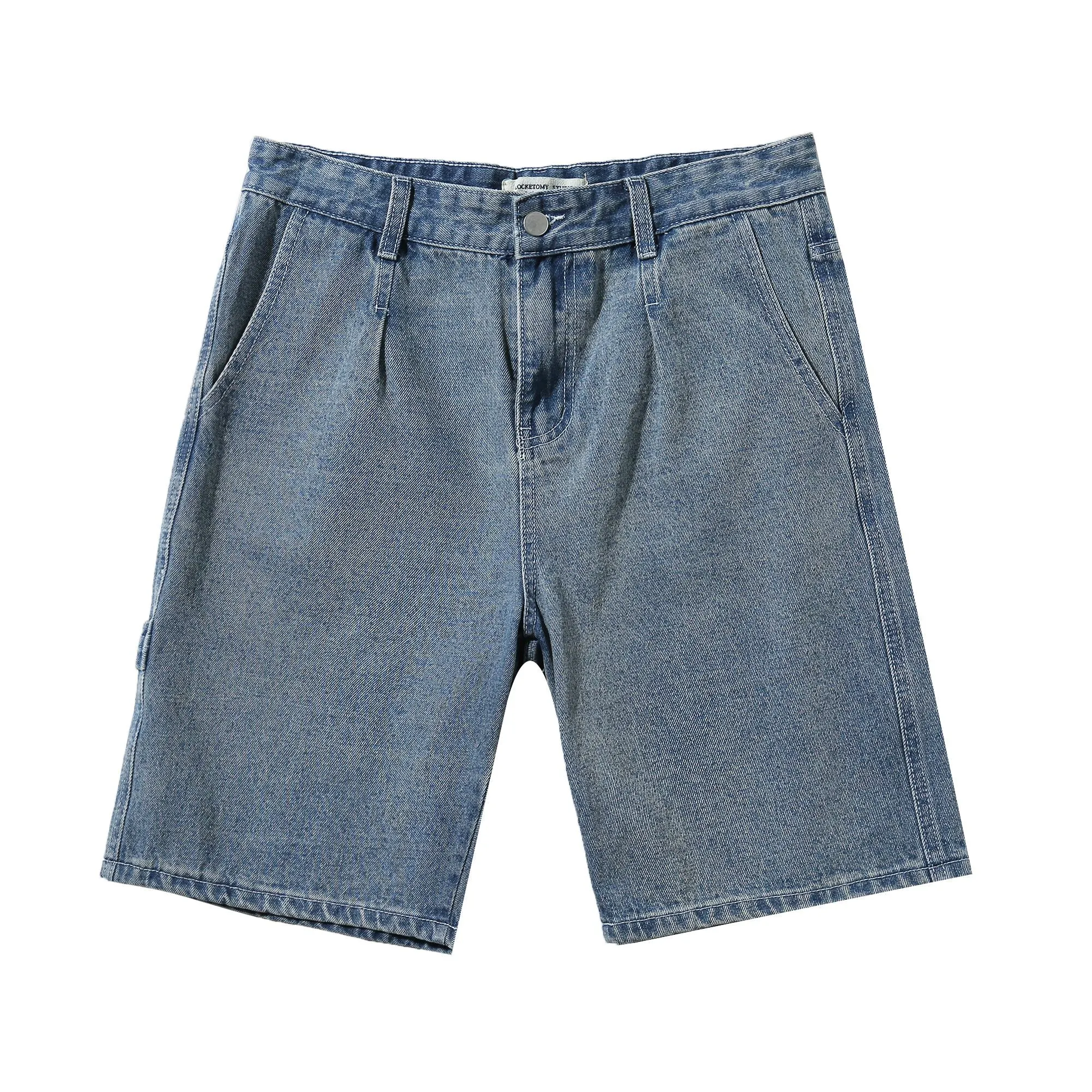 Trendy Relaxed Fit Washed Denim Shorts for Modern Style
