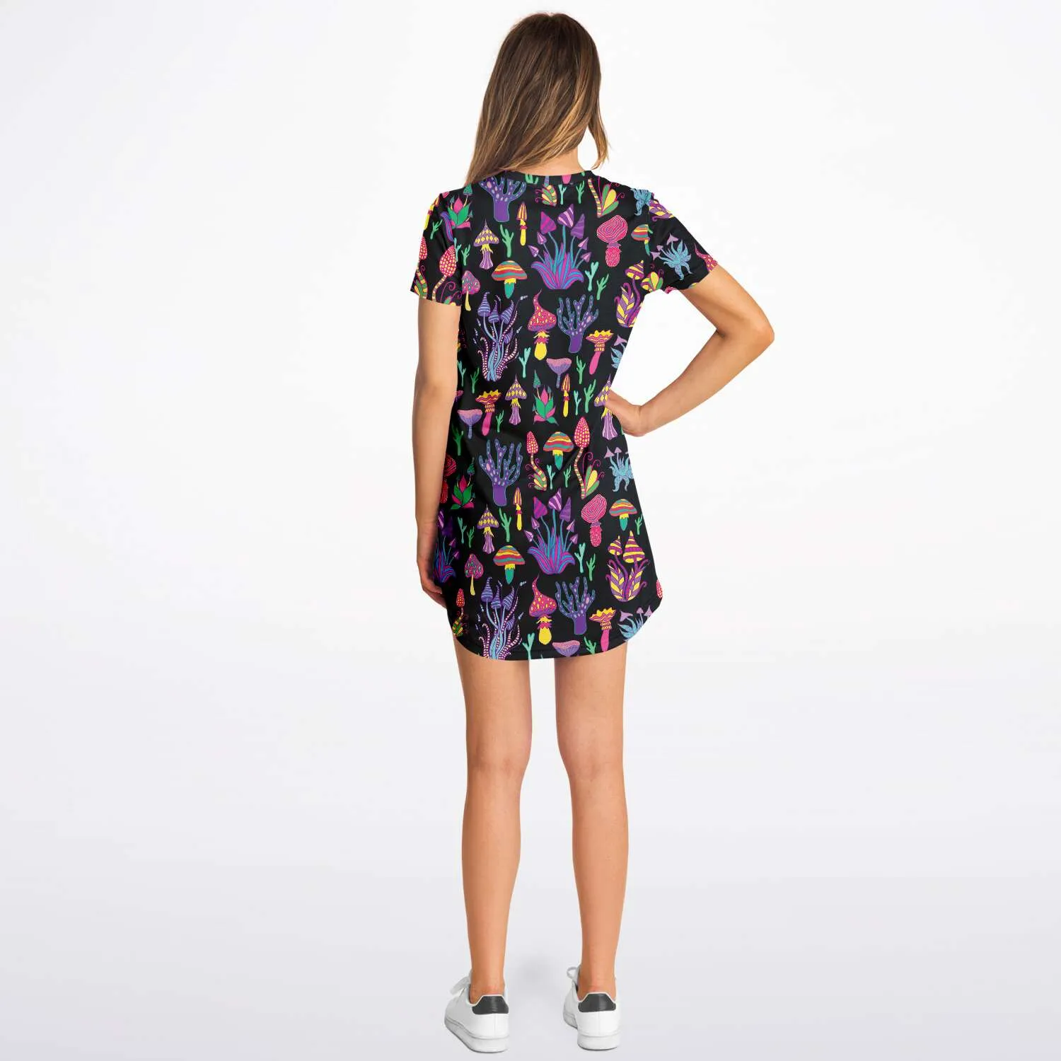 Trippy Mushrooms Tshirt Dress