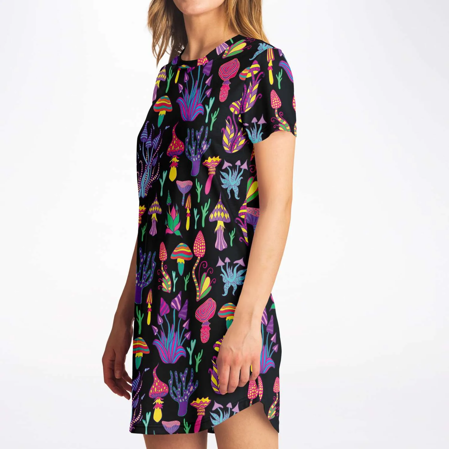 Trippy Mushrooms Tshirt Dress