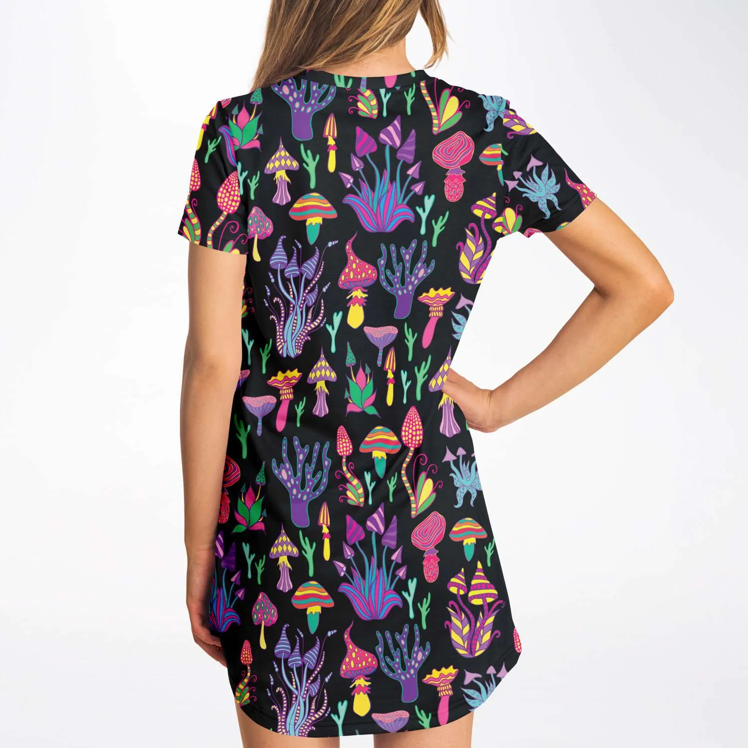Trippy Mushrooms Tshirt Dress