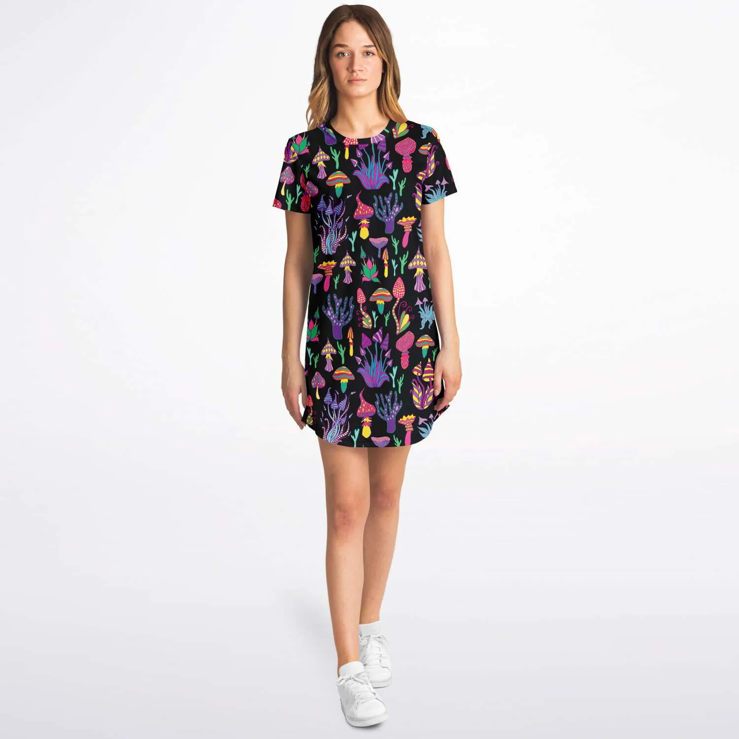 Trippy Mushrooms Tshirt Dress