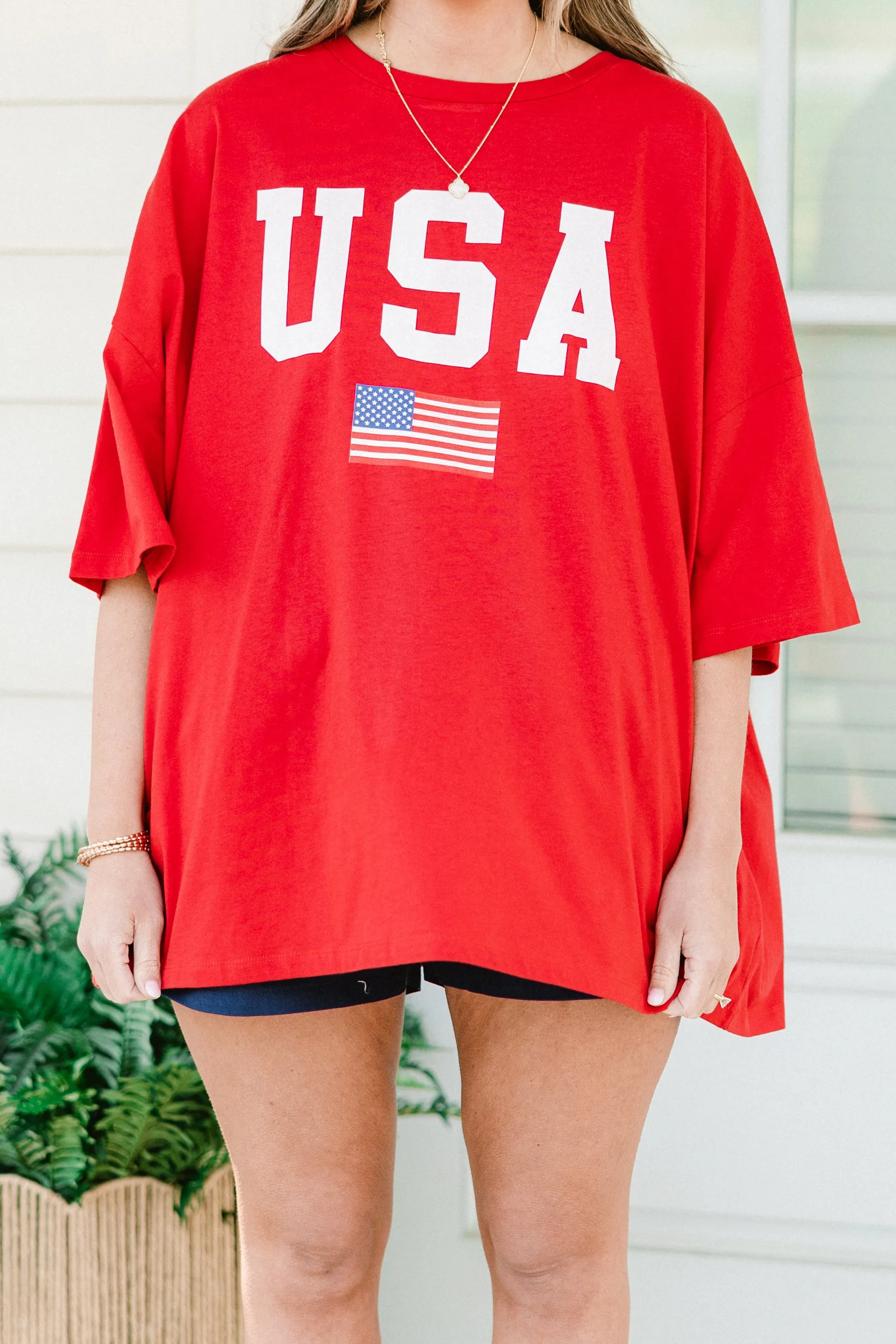 True American Spirit Boyfriend Tee, Red