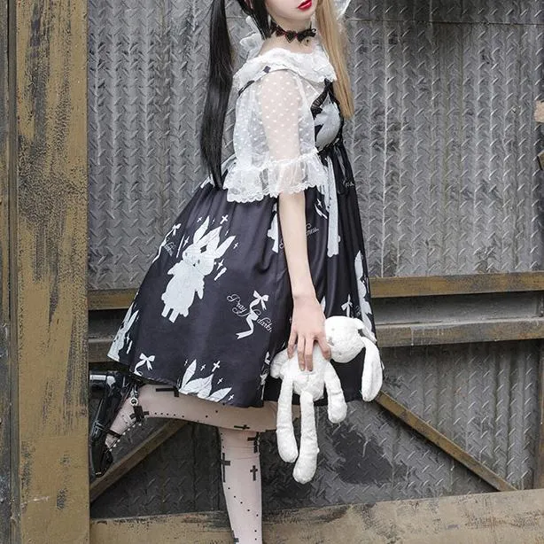 Twin Bunny Pray For Darkness Strap Dress SD02434