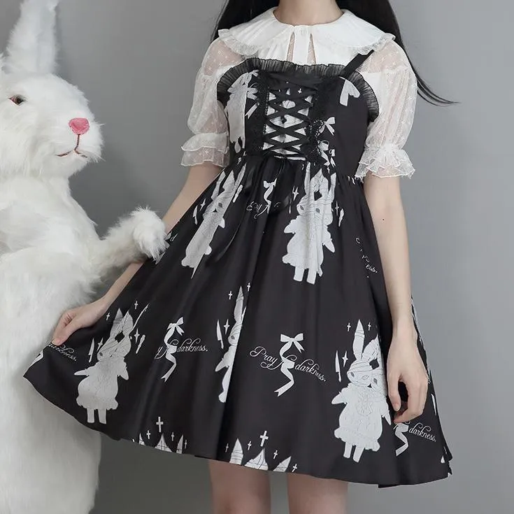 Twin Bunny Pray For Darkness Strap Dress SD02434