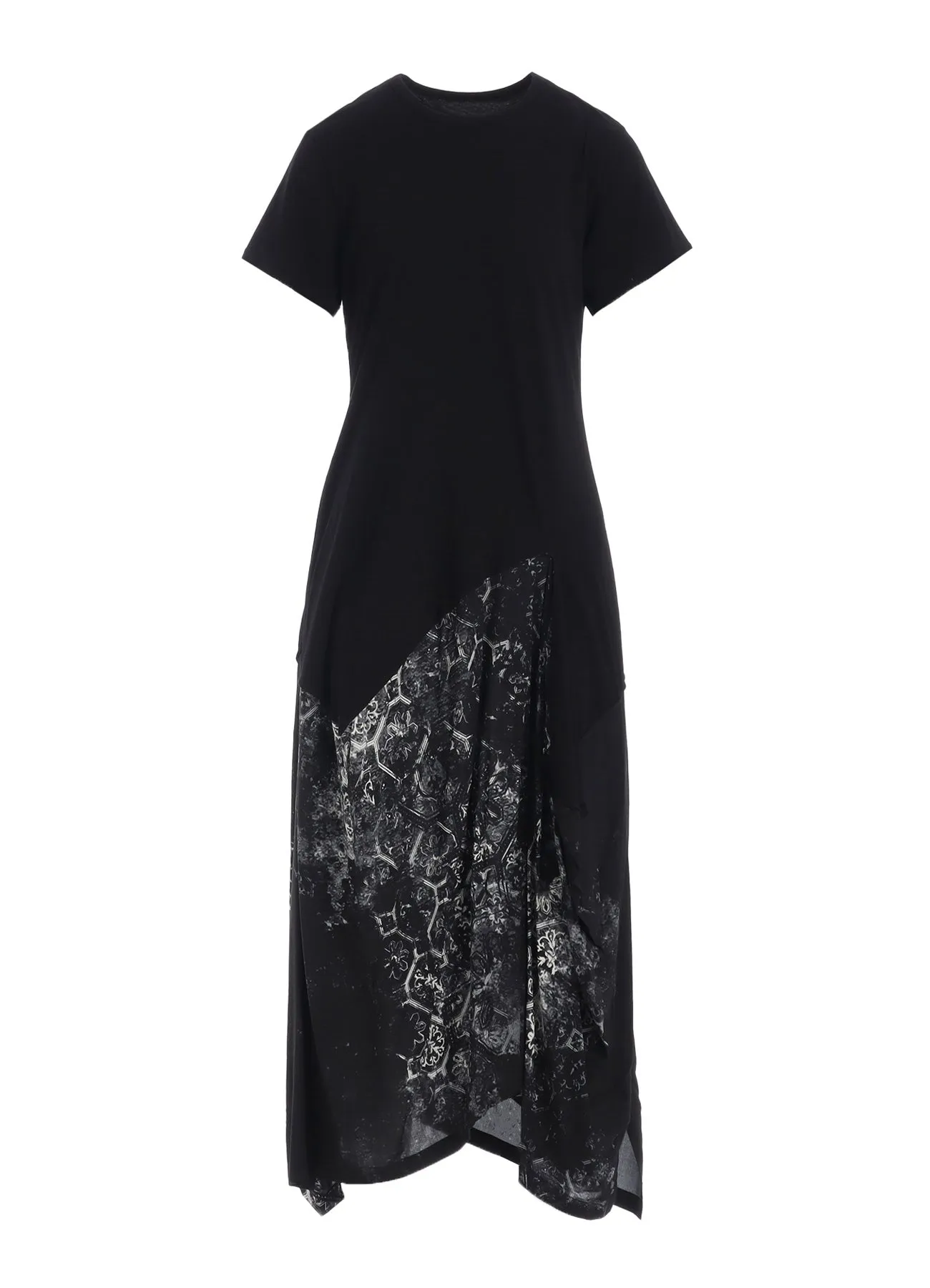 ULTIMA TRICOT RAYON PRINT TILE PATTERN SQUARE T-DRESSES