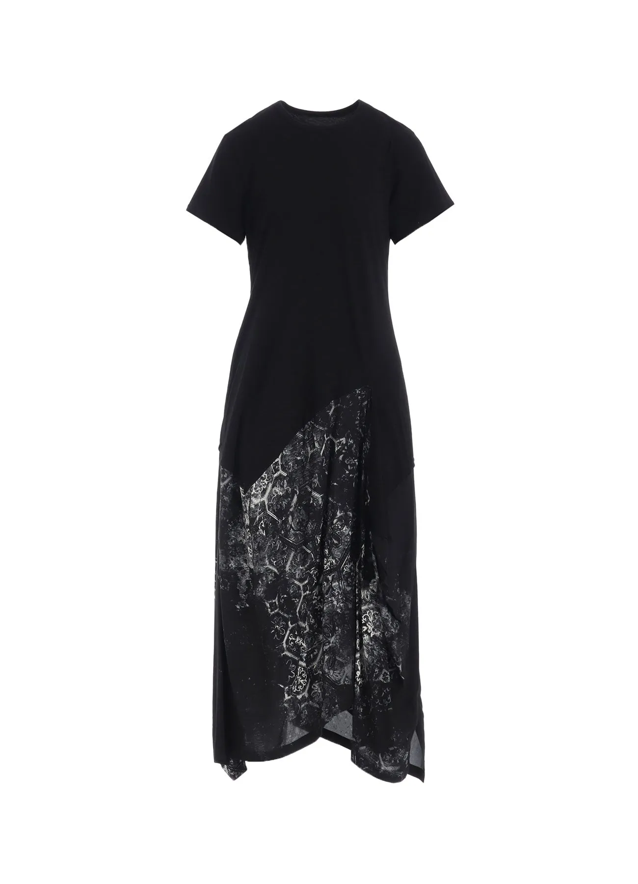 ULTIMA TRICOT RAYON PRINT TILE PATTERN SQUARE T-DRESSES