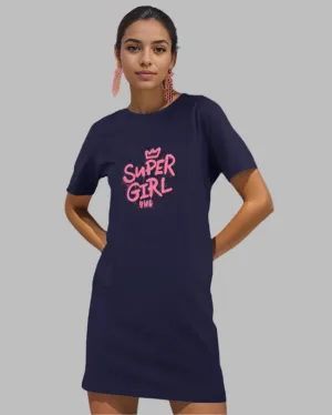 UrbanTwirl Graphic Print Knit Dress Super Girl