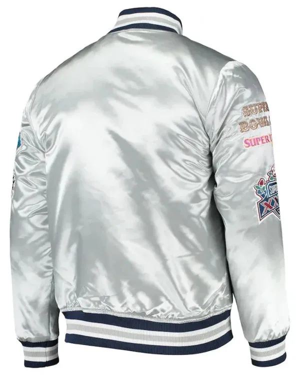Varsity Dallas Cowboys Silver Satin Jacket