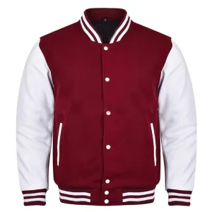 Varsity Jacket - Maroon White