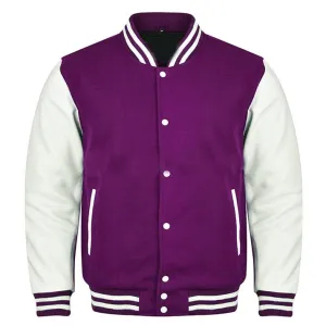 Varsity Jacket - Purple White