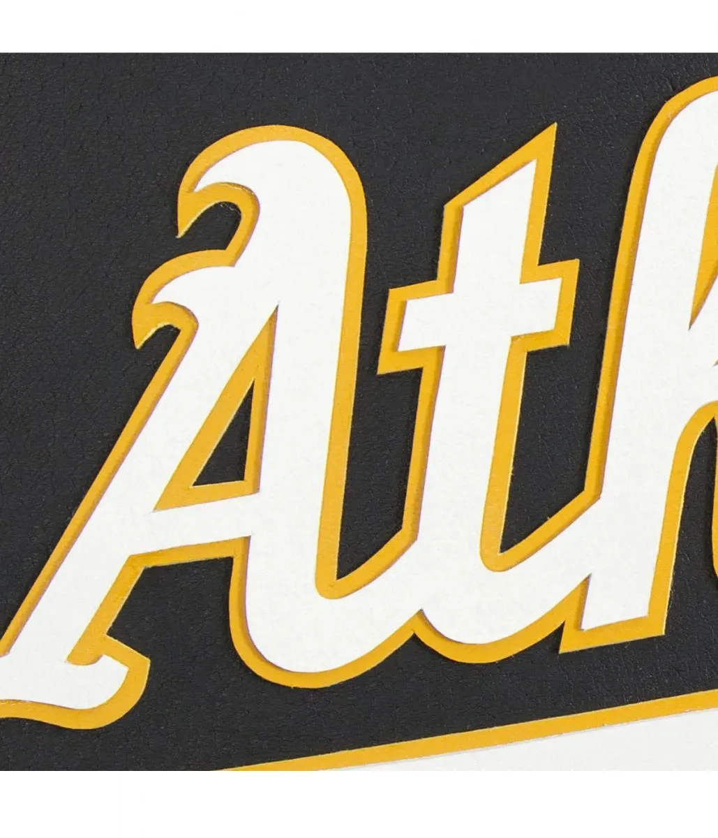 Varsity Oakland Athletics Black Leather Jacket
