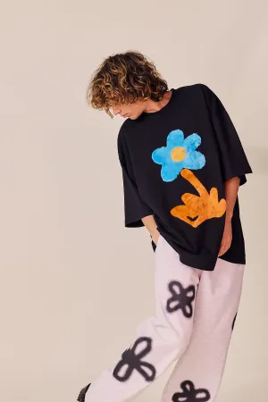 Velboa Flower Oversized Tee