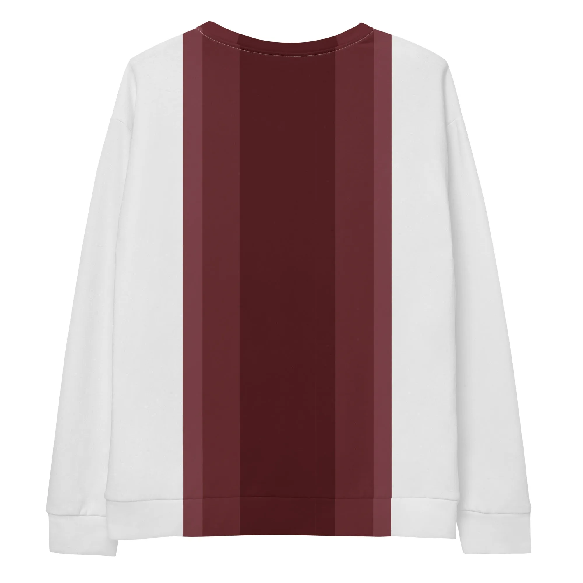 Vertical Lines Maroon Block - Sustainably Made Sweatshirt