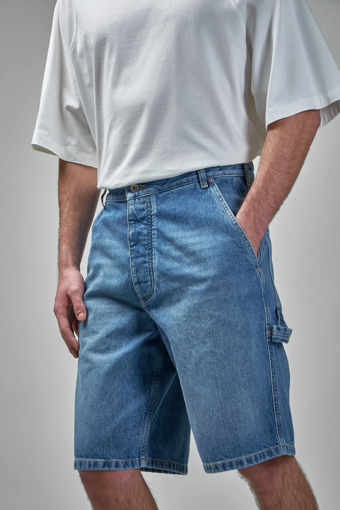 Vintage Indigo Cargo Denim Shorts