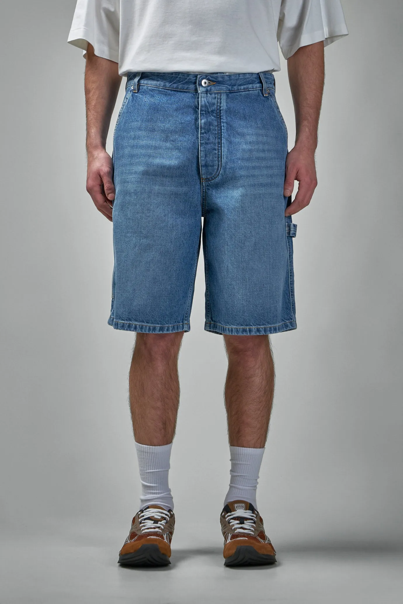 Vintage Indigo Cargo Denim Shorts